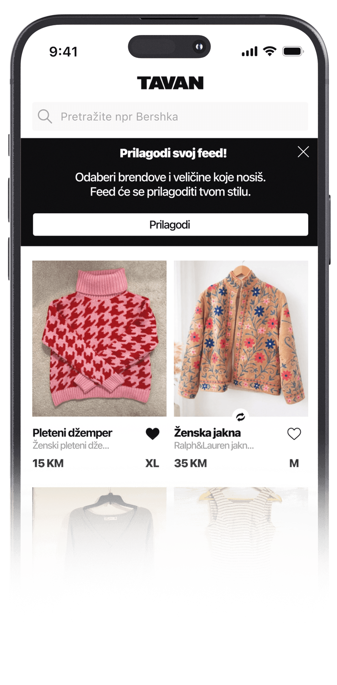 Prikaz Tavan aplikacije