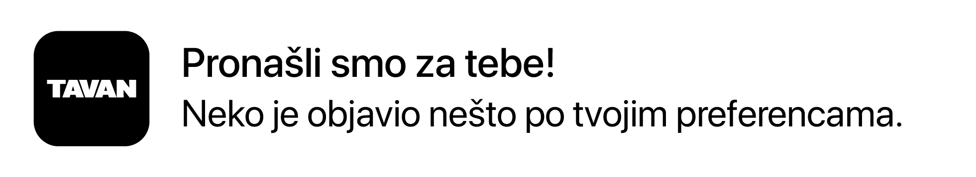 Prikaz Tavan aplikacije