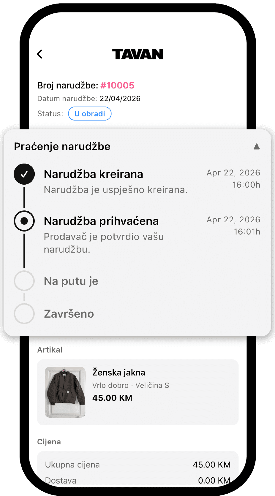 Pregledno praćenje narudžbi